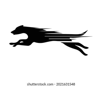 Fast jumping and Running dog logo vector symbol.