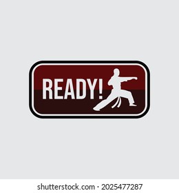 Fast kick fighting technique silhouette vector illustration. Modern and simple logo for karate,judo and martial art icon.