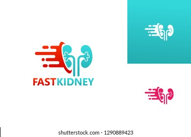 Fast Kidney Logo Template Design Vector, Emblem, Design Concept, Creative Symbol, Icon