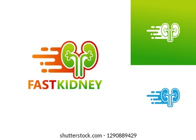 Fast Kidney Logo Template Design Vector, Emblem, Design Concept, Creative Symbol, Icon