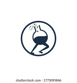 Fast Lab Logo Template Design . Quick lab logo template design with a running flask.