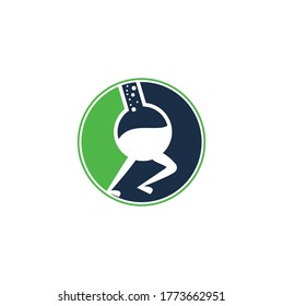 Fast Lab Logo Template Design . Quick lab logo template design with a running flask.