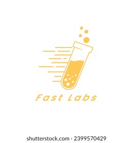 Fast Labs Test Tube object laboratory simple science logo, Consider incorporating a stylized, clean and minimalist design