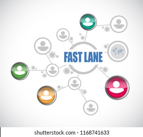Fast lane Network diagram concept illustration isolated over a white background
