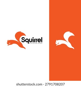 Fast Leaping Squirrel Animal Logo Vector
