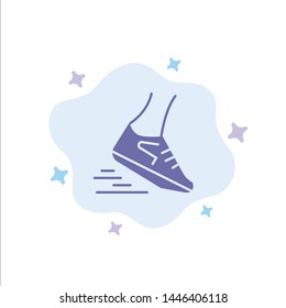 Fast, Leg, Run, Runner, Running Blue Icon on Abstract Cloud Background