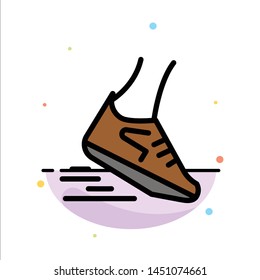 Fast, Leg, Run, Runner, Running Abstract Flat Color Icon Template