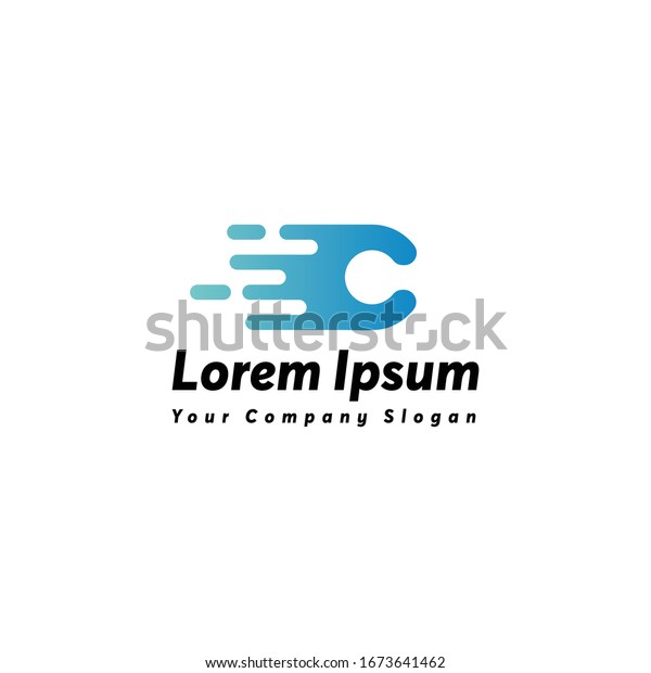 Fast letter c\
logo icon design vector\
template