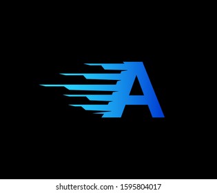 Fast A Letter Digital Data Logo Icon, Fast Hi-tech  A Design Concept.