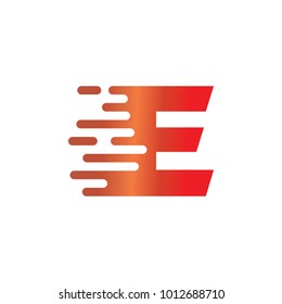 Fast Letter E logo vector concept design modern company background white circle
