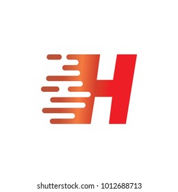 Fast Letter H logo vector concept design modern company background white circle