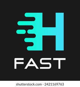 Fast letter h vector logo illustration. Suitable for motion, sport, delivery business and alphabet.