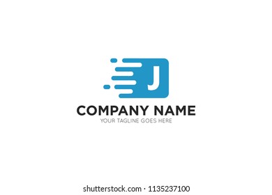 fast letter j logo, icon, symbol