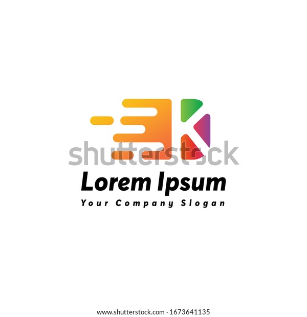 Fast letter k\
logo icon design vector\
template