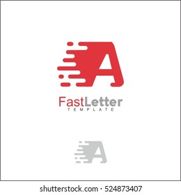 Fast A Letter Logo Template Design Vector