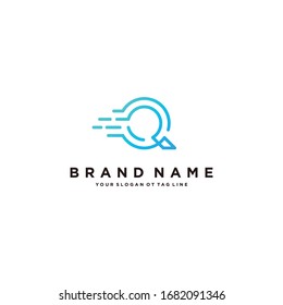 fast letter Q logo design vector template