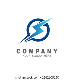 fast letter s logo with thunder , letter s logo template