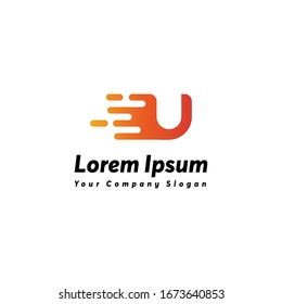 Fast letter u logo icon design vector template
