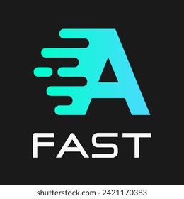 Letra rápida una ilustración del logotipo vectorial. Adecuado para el movimiento, el deporte, el negocio de la entrega y el alfabeto.