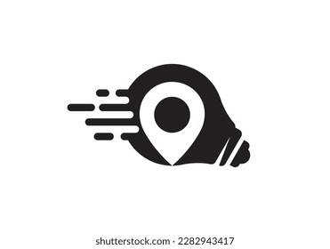fast light with logo pin. energy symbol icon vector design.