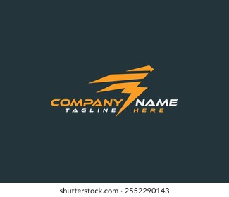 Fast Lightning with  Eagle Logo. Energetic  Eagle Perfect Logo for Brand Identity.
