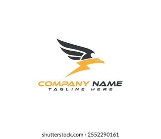 Fast Lightning with  Eagle Logo. Energetic  Eagle Perfect Logo for Brand Identity.