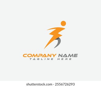 Fast Lightning with People Logo. Energetic Panther Perfect Logo for Brand Identity.