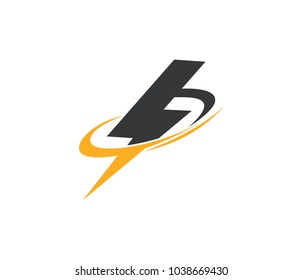 fast lightning power electricity vector logo design template
