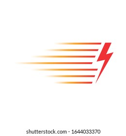 símbolo rápido del relámpago. concepto de rayo naranja y rojo