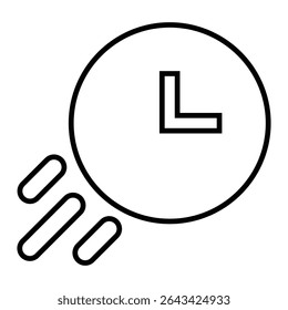 fast line icon design. fast thin black outline symbol vector illustration. editable stroke icon on transparent background.