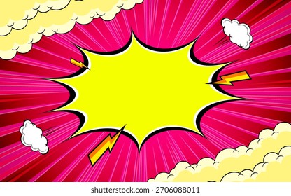 Schnelle Linie Manga-Comic-Hintergrund mit abstrakten Farbe Explosion Anime Rahmen Dekoration.