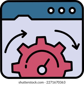 Fast loading Page accelerator Vector Icon Design, SEO and Digital Marketing Symbol, Webhosting and domain stock illustration, Website Speed Optimization Concept,