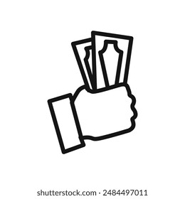 Fast loan icon linear vector graphics sign