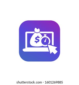 fast loan online icon, vector
