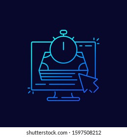 fast loan online, thin line icon