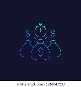 fast loan, vector line icon