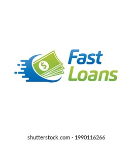 Fast Loans Logo Design, Fast Money Vector Logo, Loan Logo Vector Design