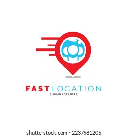 Fast Location Pin Icon Vector Logo Template Illustration Design