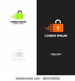 Fast lock logo design template vector stock illustration
