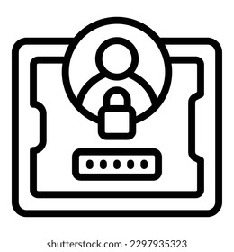Fast login icon outline vector. Form register. Computer account