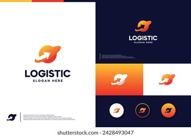 fast logistic logo , flight, cargo , logo design inspiration.
