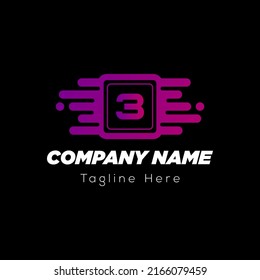 Fast logo letter 3, design inspiration vector template for any purpose logo