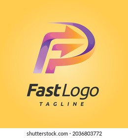 fast logo with letter f concept