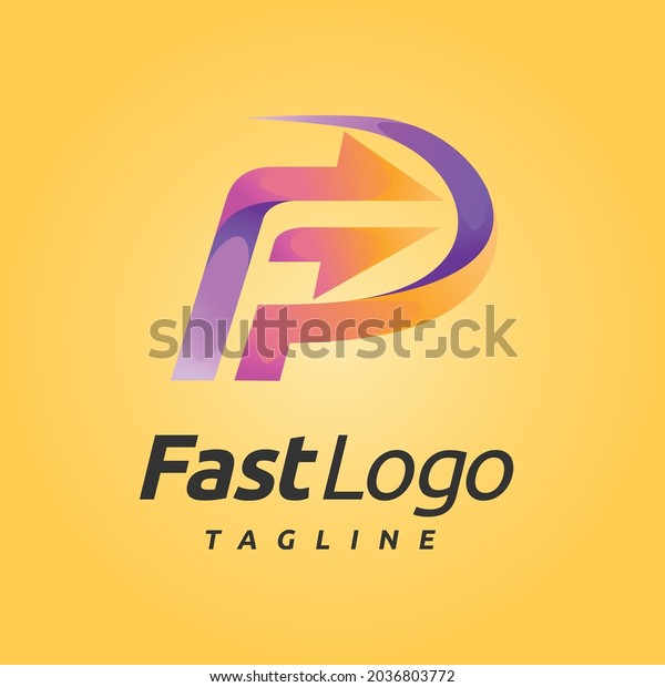 fast logo with letter f\
concept