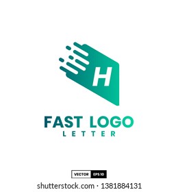 Fast logo letter H, design inspiration vector template for any purpose logo