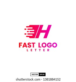 Fast logo letter H, design inspiration vector template for any purpose logo