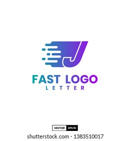 Fast logo letter J, design inspiration vector template for any purpose logo