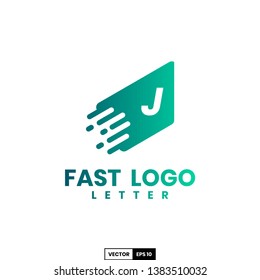 Fast logo letter J, design inspiration vector template for any purpose logo