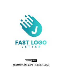 Fast logo letter J, design inspiration vector template for any purpose logo