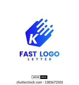 Fast logo letter K, design inspiration vector template for any purpose logo